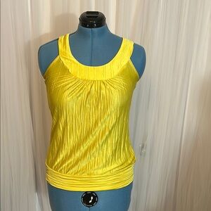 Byer California Yellow Pleated Ruched Tank Top